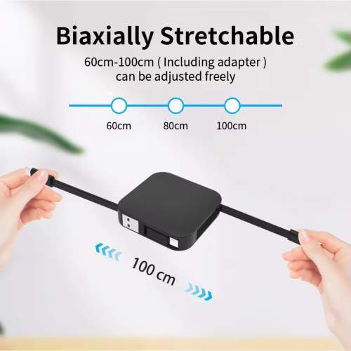 Wielofunkcyjny multikabel 4w1 60W ERVIK z podstawką pod telefon i logo