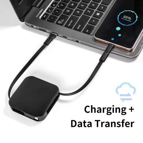 Wielofunkcyjny multikabel 4w1 60W ERVIK z podstawką pod telefon i logo