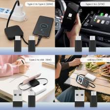 Wielofunkcyjny multikabel 4w1 60W ERVIK z podstawką pod telefon i logo