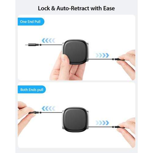 Retractable USB-C cable 100W LUKKA with full color print