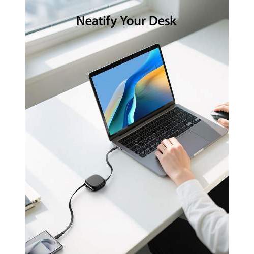 Retractable USB-C cable 100W LUKKA with full color print