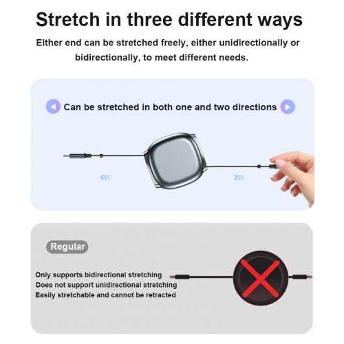 Retractable USB-C cable 100W LUKKA with full color print