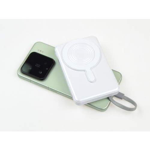 4-in-1 Magnetic Power Bank with cables and digital display ORION with branding 10000mAh