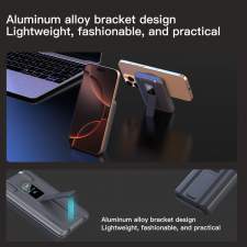 Magnetyczny Power Bank z kablami i wyświetlaczem cyfrowym ORION 10000mAh