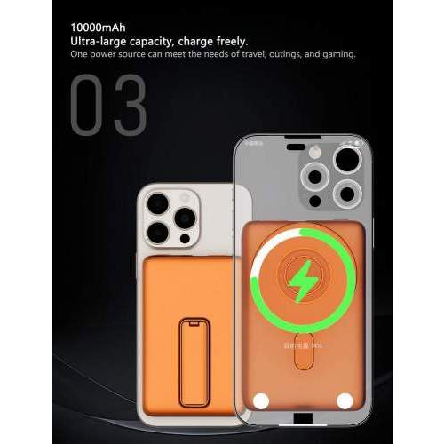 Magnetyczny Power Bank z kablem i inteligentnym wyświetlaczem ZENITH 10000mAh