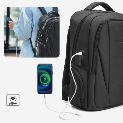 Lightweight minimalist backpack with USB with your printing 15.6