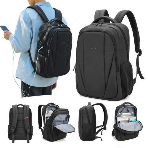 Lightweight minimalist backpack with USB with your printing 15.6