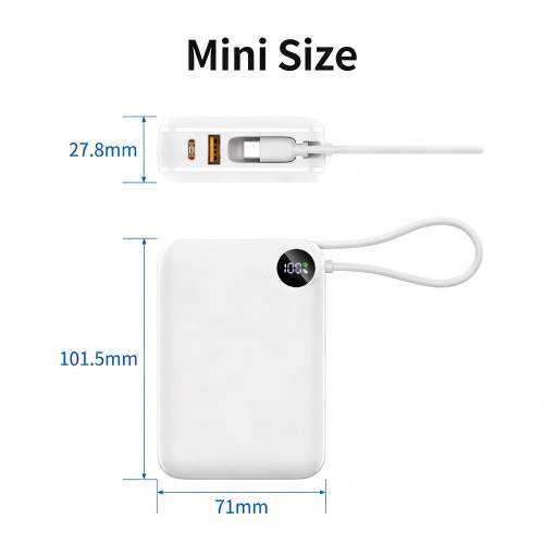 Power Bank with built-in USB-C cable and display ZENOX 20K 20000mAh