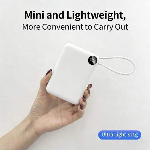 Power Bank with built-in USB-C cable and display ZENOX 20K 20000mAh