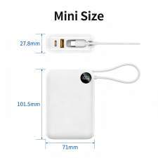 Power Bank with built-in USB-C cable and display ZENOX 20K 20000mAh