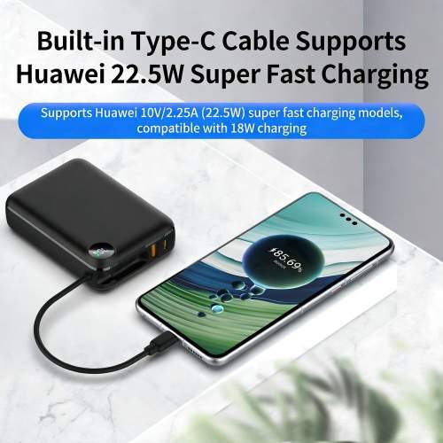 Power Bank z wbudowanym kablem USB-C i wyświetlaczem ZENOX 20K 20000mAh