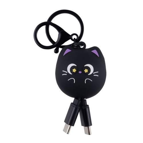 Retractable USB cable keychain 2-in-1 C-C 60W HONOLULU in custom shape 
