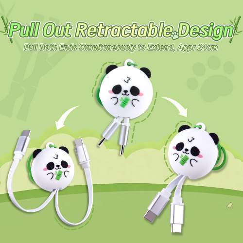Retractable USB cable keychain 2-in-1 C-C 60W HONOLULU in custom shape 