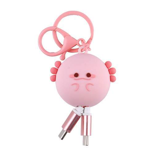 Retractable USB cable keychain 2-in-1 C-C 60W HONOLULU in custom shape 