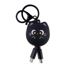 Retractable USB cable keychain 2-in-1 C-C 60W HONOLULU in custom shape 