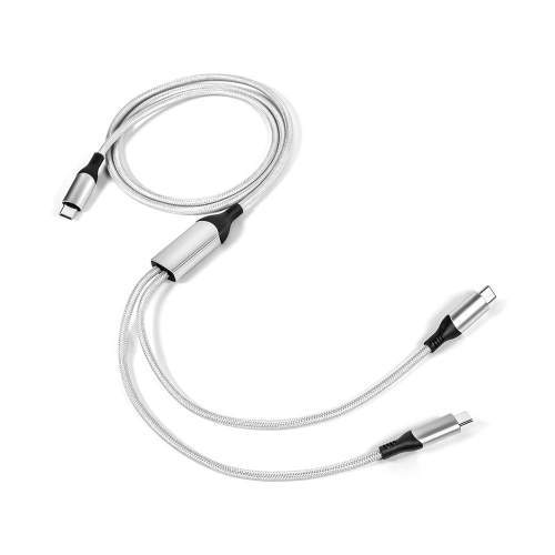 Kabel USB-C podwójny 2w1 100W VIGO CC z Twoim grawerem