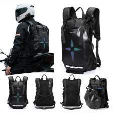 Plecak motocyklowy z uchwytem na kask i odblaskami 13