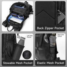 Plecak motocyklowy z uchwytem na kask i odblaskami 13