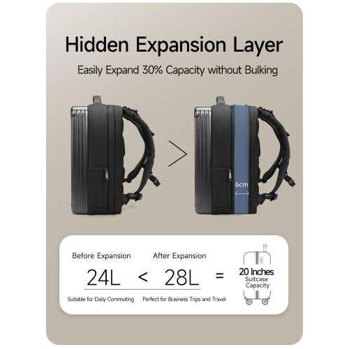 Plecak 2w1 biznesowy powiększany Hard Shell 15.6