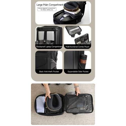 Plecak 2w1 biznesowy powiększany Hard Shell 15.6