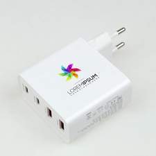 4-Port GaN wall charger PD100W USB A+C TURBO with logo printing