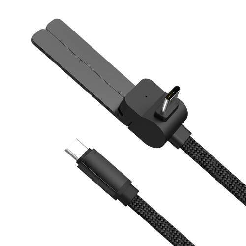 Reklamowy kabel USB-C 2w1 ze składaną podstawką na telefon 60W MONTREAL z logo