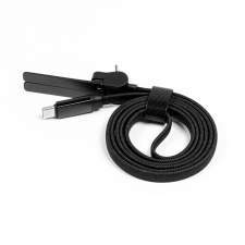 Reklamowy kabel USB-C 2w1 ze składaną podstawką na telefon 60W MONTREAL z logo