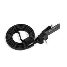 Reklamowy kabel USB-C 2w1 ze składaną podstawką na telefon 60W MONTREAL z logo