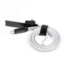 Reklamowy kabel USB-C 2w1 ze składaną podstawką na telefon 60W MONTREAL z logo