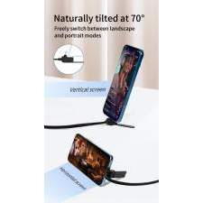 Reklamowy kabel USB-C 2w1 ze składaną podstawką na telefon 60W MONTREAL z logo
