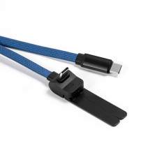 Reklamowy kabel USB-C 2w1 ze składaną podstawką na telefon 60W MONTREAL z logo