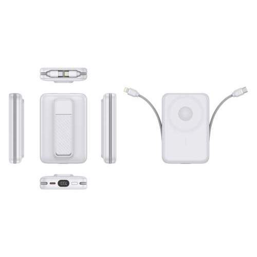 Magnetic Power Bank with cables and display ARON with Your logo 10000mAh