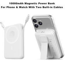 Magnetic Power Bank with cables and display ARON with Your logo 10000mAh