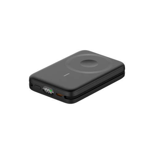 Magnetyczny Power Bank z kablami i wyświetlaczem ARON z Twoim logo 10000mAh
