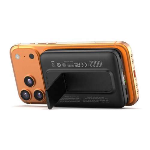 Magnetyczny Power Bank z kablami i wyświetlaczem ARON z Twoim logo 10000mAh