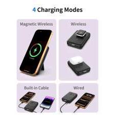 Magnetyczny Power Bank z kablami i wyświetlaczem ARON z Twoim logo 10000mAh