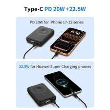 Magnetyczny Power Bank z kablami i wyświetlaczem ARON z Twoim logo 10000mAh