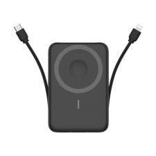 Magnetyczny Power Bank z kablami i wyświetlaczem ARON z Twoim logo 10000mAh