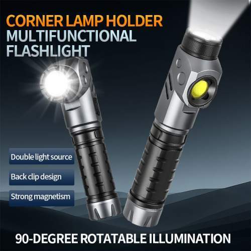 2-in-1 technical flashlight FLEXI 90° foldable withlogo engraving