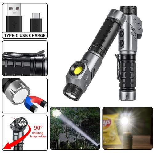 2-in-1 technical flashlight FLEXI 90° foldable withlogo engraving