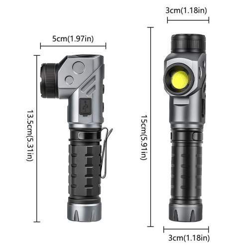 2-in-1 technical flashlight FLEXI 90° foldable withlogo engraving
