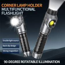 2-in-1 technical flashlight FLEXI 90° foldable withlogo engraving