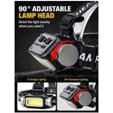 Multifunctional COB headlamp FUSION with motion sensor and logo