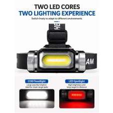 Multifunctional COB headlamp FUSION with motion sensor and logo