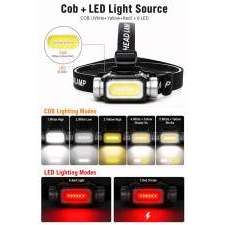 Multifunctional COB headlamp FUSION with motion sensor and logo