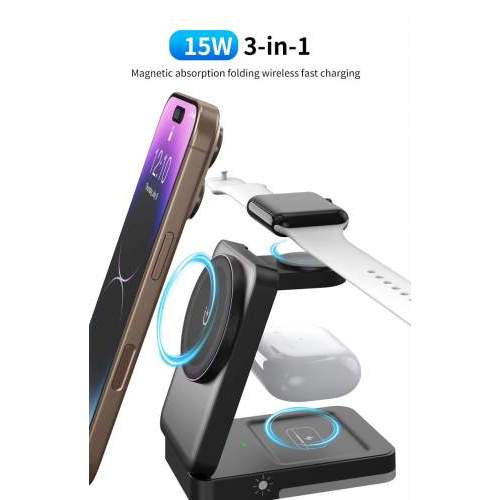 3-in-1 Foldable Wireless Charger TRIVO with Your Logo