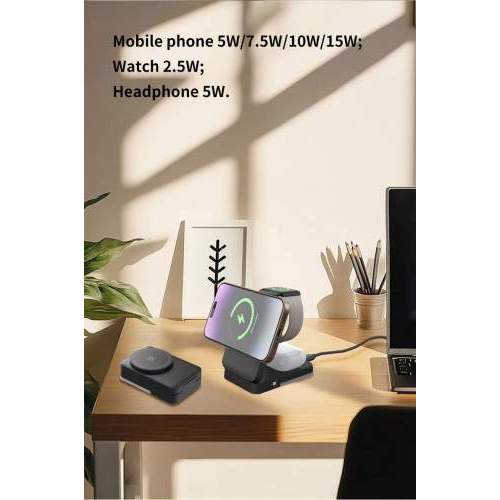 3-in-1 Foldable Wireless Charger TRIVO with Your Logo