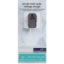 Promotional travel adapter GaN with built-in cable 65W NOVA