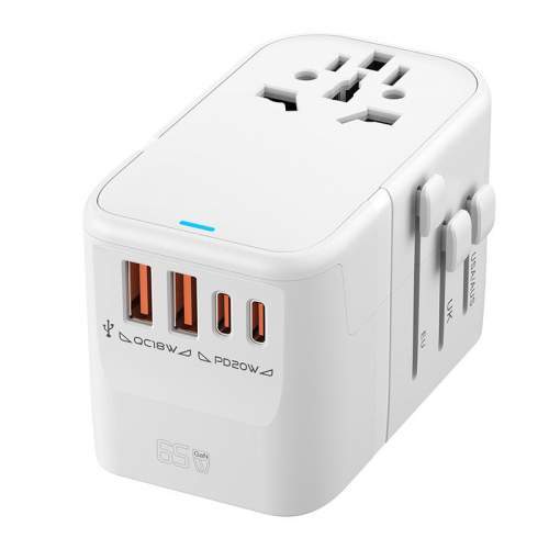 Reklamowy adapter podróżny z wbudowanym kablem GaN 65W NOVA