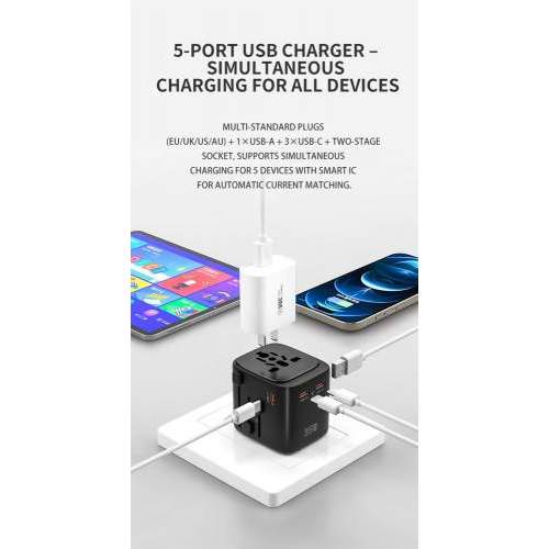 Compact Travel Adapter GaN 35W POCKET with logo